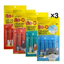 미오 크리미 4p X3 고양이츄르 짜먹는 영양간식 습식x448Kj, 연어(오메가3), 본상품선택