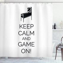 Ambesonne Keep Calm Shower Curtain Pinball Machine Arcade Room Concept Keep Calm and Game on Fun En, 1
