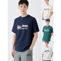 지프 남녀공용 마운틴 로고 지프 반팔티셔츠(JN2TSU597)
