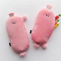 달란트잔치 핑크소세지 헝겊 필통 단체선물 5개 보습학원 슬림펜슬케이스