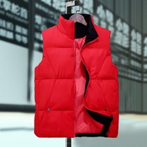 이승창 가을겨울 심플 클립 면 쇼트 후드 점퍼 여 루즈핏 민소매 점퍼