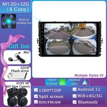 카플레이모니터 무선 차량용 모니터 안드로이드 12 멀티미디어 자동차 폭스바겐 T-크로스 MQB 2018 2, 03 2G-32G-360cam