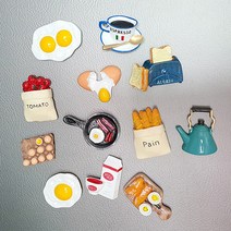 더이쁨 푸드 냉장고 자석 마그넷 메모 홀더 빈티지 인테리어 소품, 마그넷(도마계란빵) EP-1150