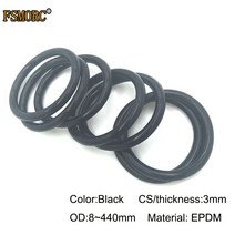 고무바킹 고무패킹 캡 실리콘패킹 OD8 ~ 440mm * 3mm 두께/CS 블랙 EPDM o 링 산 및 알칼리 저항 방수 마, 17 OD24x3mm  10pcs