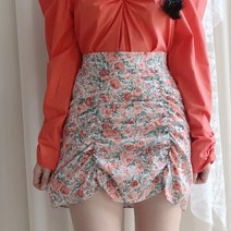 [랜덤플레이] 페미닌 플라워 더블셔링 미니스커트