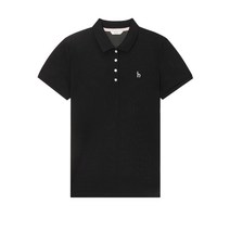 22SS 블랙 퍼피자수 면혼방 반팔카라티셔츠 WSTS2BC31BK