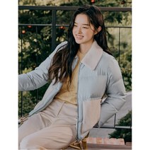 빈폴레이디스 스카이 블루 무스탕 포켓 쇼트 다운 점퍼 BF2X38C02Q 1001239