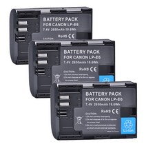 LP-E6NH LP E6 캐논 EOS R R5 R7 R6 60Da 70D 80D 90D 5DSR 5Ds Mark II, 03 3x Battery, 03 3x Battery
