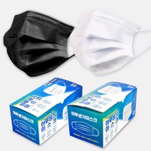 국산덴탈마스크 100매 화이트+블랙 당월생산 FDA승인 여름용, 화이트+화이트