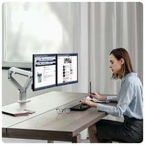네오데코 듀얼 모니터암 17~34인치, 실버, 1개