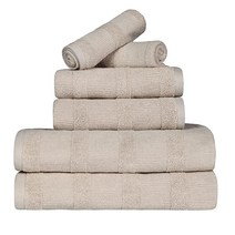 SUPERIOR 100% 터키산 면 500 GSM 퀵 드라이 6피스 타월 세트 페이스 2개 핸드 2개 목욕 타월 2개 욕실 베이직 스파 목욕 샤워 건조 필수품 부드러, 3 Piece Towel Set, White