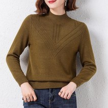 여자 반폴라 추동나사니트 여두툼 루즈핏 만발 스웨터 숏기모 니트