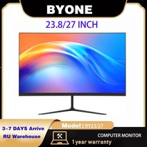 did모니터 전자메뉴판 BYONE-BY27 27 인치 모니터 디스플레이 PC IPS FHD 데스크탑 게이머 컴퓨터 화면 평면 패널 HDMI VGA 1920x1080, [02] 23.8 inch black
