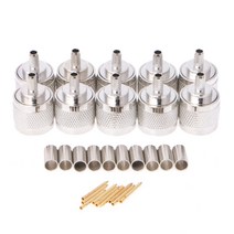 10pcs n 남성 플러그 크림프 RG58 RG142 LMR195 RG400 동축 케이블 직선 커넥터, 보라, 한개옵션0