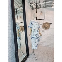 [반다리] 해외여행 스판 프린트 랩 원피스
