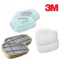 3M 6200/7502 마스크용 필터 3종세트 3M마스크 일반방독면 마스크휠터 휠터세트 방진마스크 호흡보호구 마스크리필용 방독마스크 안