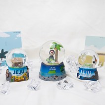 제주도 기념 해녀 성산일출봉 제주바다 책상용 스노우볼 3종 기념품, 03. 초가집 워터볼