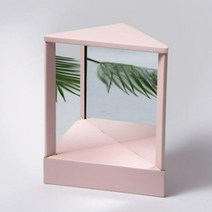 좌우반전거울 리얼미거울 남이보는내얼굴 반전거울, 벚꽃가루18.5x17.5x22cm