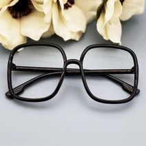 남자 두꺼운뿔테 안경 검정 얇은뿔테 유광 사각 알없는안경