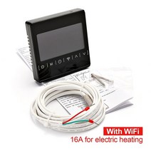 난방시스템 wifi smart thermostat temperature controller for gas Boiler electric underfloor 난방 습도 works, 협력사, 검은색-16a- Wi-Fi 포함