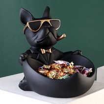 인테리어소품 프렌치불독 바구니 장식 옵션상품 색상 다수, 검은색