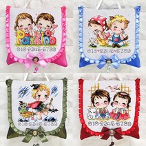 더스티치 십자수패키지 주차쿠션 DIY만들기세트 실포함, 리본까메오주차-카키