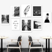 유홍아트 Black 북유럽 인테리어액자 No112 캔버스 20호(73x53cm) (5610874), 02.흑백택시B/캔버스액자(옆면흰색)