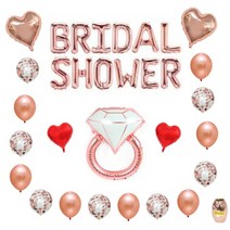 브라이덜 샤워 풍선 세트, 로즈골드