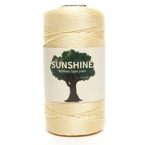 삼남뜨개실 썬샤인 250g 5사면한개더 PP사 테이프얀 가방실 모자실 가벼운실, 04 옐로우 아이보리, 1개