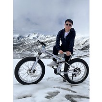 풀샥자전거 오프로드 접이식 솔리드 타이어 팻바이크, 24단-20인치(옐로우)