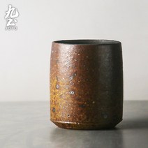일본 석기 차 컵 물 컵 수제 복고풍 마스터 컵 홈 젠 티 컵 레스토랑 요리 사용자 정의 컵, NONE, 색상 분류: 루오 디 황