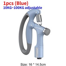 손 완력기 악력기 도넛 레인보우 전완근 실리콘 조절식 핸드 그립 R 모양 운동 파워 카운터블 증강 그리퍼 스프링 손가락 훈련 손목 기, 15 Blue