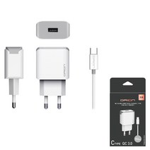 정확도 1.2m 분리형 USB 1구 가정용 QC3.0 고속충전기, C타입 DR-T1-QC3-301, C타입 DR-T1-QC3-301
