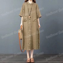 Sunflower House 중년여성의류 40 50대 엄마옷 마담 빅사이즈 린넨 반팔 여름 원피스227619