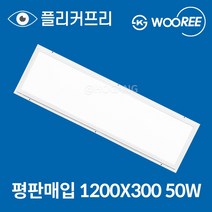 장수 LED M바 매입등 면조명 1200X300 50W 피스형 신축보수겸용, 주광색