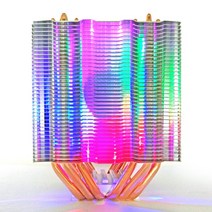 눈사람 CPU Cooler RGB 6 HeatPipes PC Air Cooler 4Pin, 01 4 Pin PWM Fan, 07 Rainbow light 1 Fan
