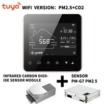 WIFI 스마트 컨트롤러 가정용 신선한 공기 시스템 팬 코일 유닛 제습기 환기 컨트롤러 CO2 PM2.5 VOC 센서 포함, WIFI PM2.5 CO2