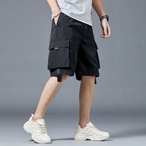 남자 카코반바지 여름 얇은바지 워마일웨어 통바지 밴딩 전술 골덴 치노팬츠 9부 작업 편한