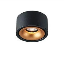 조명 식탁조명 거실등 Dimmable LED Surface Mounted Downlight COB Spotlight Ceiling Light 7W 10W 12W 15W Round, [03] Black  gold, [08] 15W Dimmable, [02] Cold  white 6000K