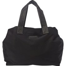 Jacki Easlick 가죽 스트랩이 달린 블랙 방수 나일론 토트 블랙.