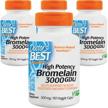 닥터스베스트 하이 포텐시 브로멜라인 3000GDU 500mg 베지 캡 글루텐 프리 비건, 90개입, 4개