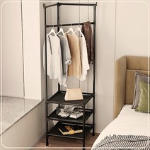코너형 기성 옷거리 창고형 다이소 이케아 스타일 시스템 행거, 3단