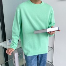 [신상무배]비비드 데일리 봄 옆트임 라운드 니트 7color