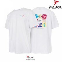 플라이파워 플파 퍼즐 아이스 스포츠 배드민턴 티셔츠 화이트 FP-TS22108WH 요넥스 라켓소년단 테크니스트