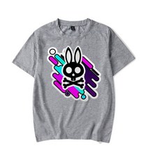 고급티셔츠 Skull Bunny Print T 셔츠 남성용 힙합 Streetwear Funny Tshirt 코튼 남성 탑스 하라주쿠 티셔츠 남성용 티셔츠 의류 해골 버니 프린트 티