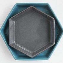 로얄베일 블랙포레스트 육각접시 소 14cm 6color, 리버블루