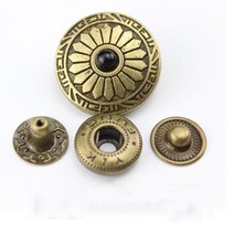 가죽 핸드프레스 각인기 가죽공예 도장 다이어리 20mm 꽃 인도 청록색 프레스 스터드 스냅 패스너 버튼 초, 12 Bronze 3