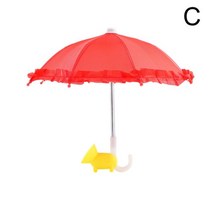 자전거 핸드폰 라이트 거치대 미니 우산 휴대폰 홀더 양산 자전거 장식 액세서리 야외 휴대용 귀여운, c