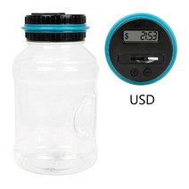 동전 저장 용기 자동 카운터와 디지털 LCD 화면 돼지 저금통 ABS 대용량 USD 유로 18L 돈 절약 상자, 01 USD