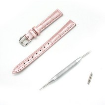 굿앤굿 기본시리즈 12mm 블루 가죽 시계줄 교체 밴드